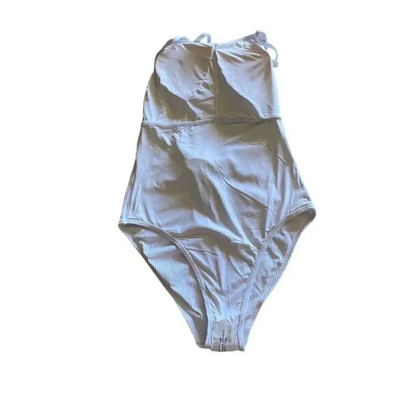 Andie THE PALOMA RIB White One Piece Adjustable Straps Padded  Suit SZ L #1437 - Picture 6 of 12